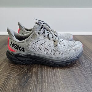 HOKA Women's Gray and Pink Running Shoes